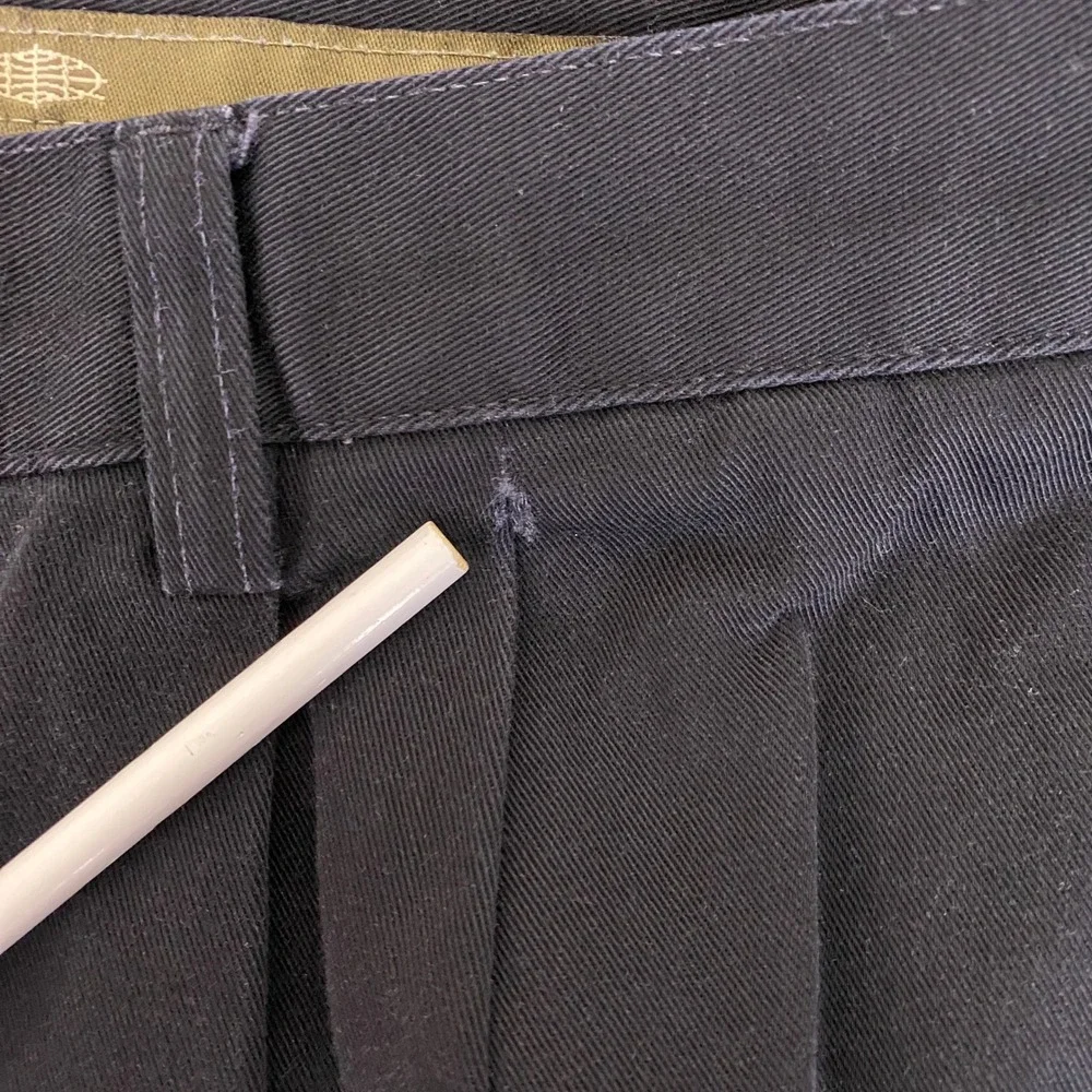 Savane Pants Men's 46x30 Relaxed‎ Fit Navy Blue Pleated Front Cotton Chino *